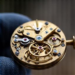 Engrenages d'une montre ancienne restaurée